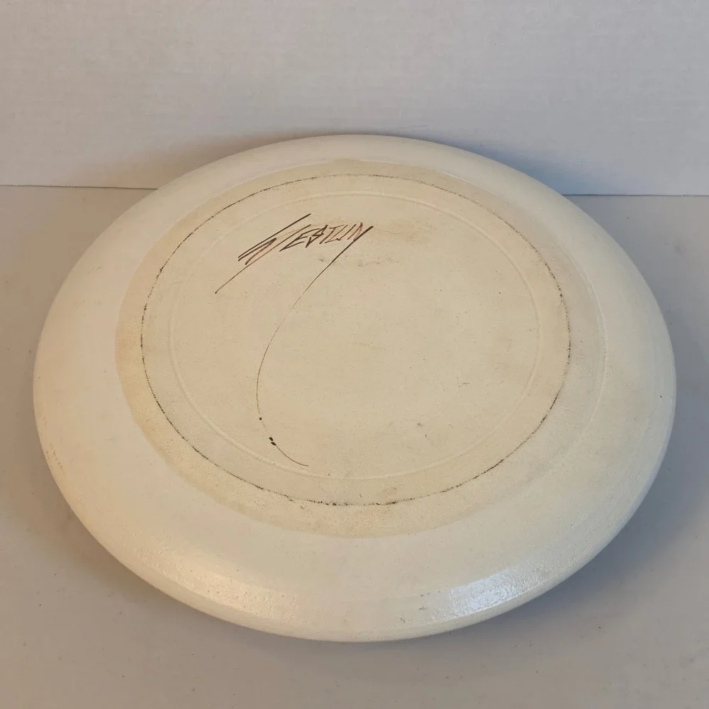 Jack Westlin Signed Pottery Chip Dip Serving Set Blue Mauve Stoneware PNW Tacoma